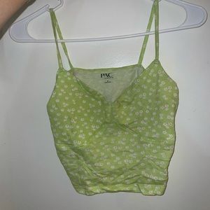 PACSUN GREEN FLORAL TOP